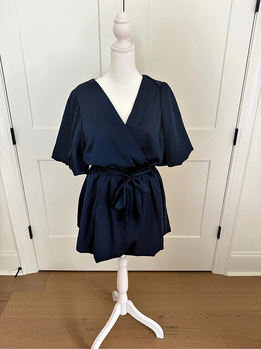 SHE + SKY Navy Blue Wrap Dress Size Medium